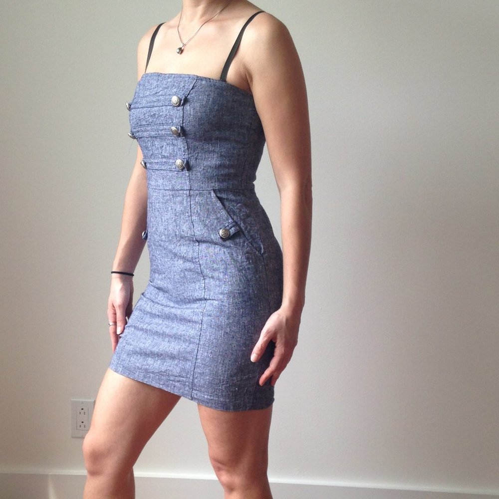 HAVE - Linen Blend Strapless Mini Dress